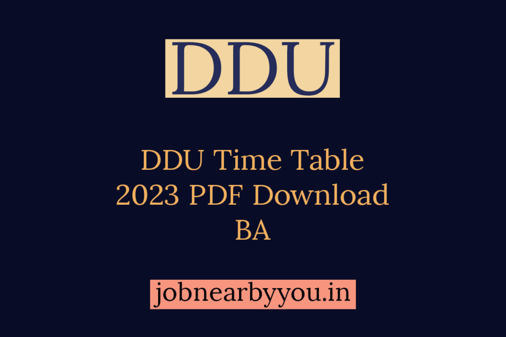 DDU Time Table 2023 PDF Download BA